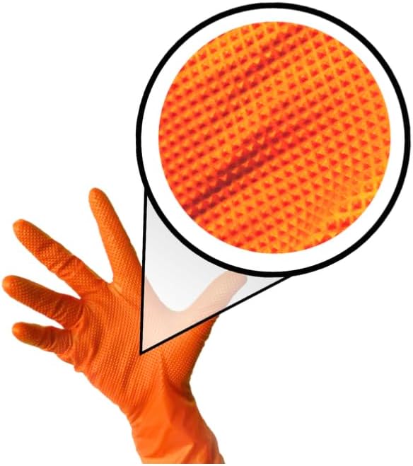 Tuff Gard Powder-Free Orange Nitrile Gloves, 8 Mil, Box of 100