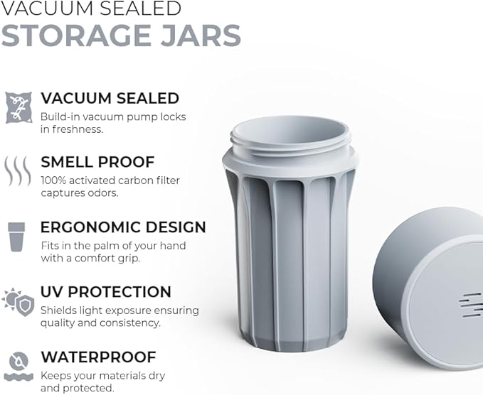 Staze Preserve Vacuum Sealed Storage Jars (148ml) | Food Storage Container with Protection - (CLOUD)