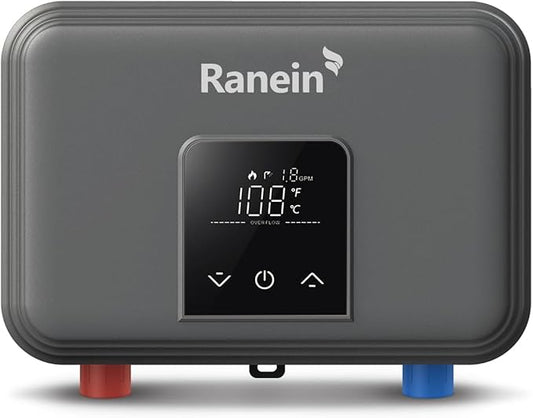 GEN II Ranein Electric Tankless Water Heater Ultra Edition, 8kW, 240V, On Demand Instant Endless Water Heater with LED Display, Point of Use, Compact Under-sink Design for Bathroom and Kithcen