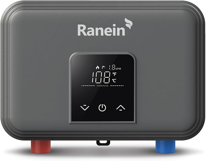 Gen II Ranein Electric Tankless Water Heater Ultra Edition, 4.5 kW, 110v, On Demand Instant Endless Water Heater with LED Display, Point of Use, Compact Under-sink Design for Bathroom and Kithcen