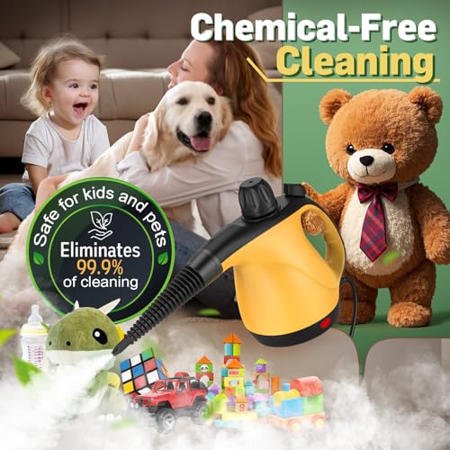 Handheld Pressurized Steam Cleaner for Home with 11Pcs Accessories, Heating & Chemical-Free Steamer for Cleaning, Multi-Surface Steam Cleaner for Car|Furniture|Floor|Tile|Grout|Mor - Image 3