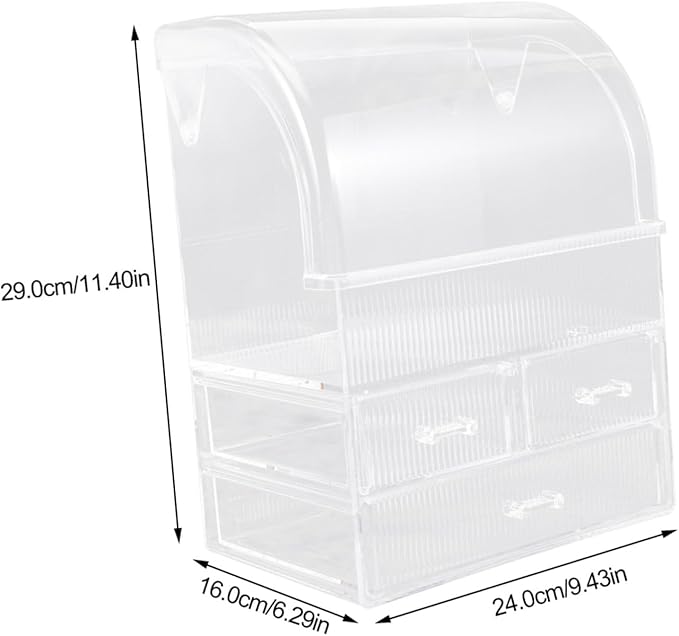 SAFIGLE Large Capacity Acrylic Makeup Organizer with Drawers Stylish and Storage Box for Makeup Cosmetics for Desktop and Vanity Use