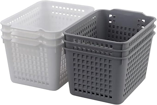 Deep Plastic Storage Basket, 6 Packs
