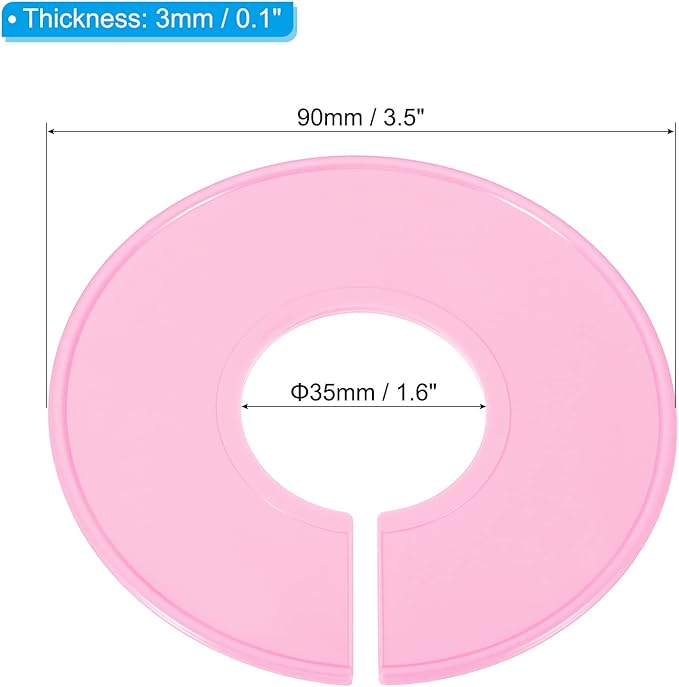 PATIKIL Clothes Dividers, 12 Pack Closet Clothing Rack Size Dividers Blank Labels Sorting Round Separator for Closet, Pink