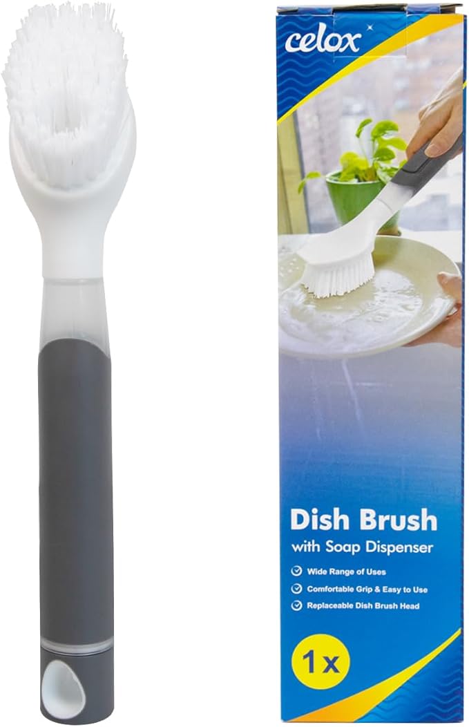 24 Pack Durable Kitchen Sponges and Dish Soap Brush with Soap Dispenser for Dishes, Pans, Sink, Pots