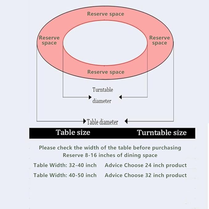 32" Tempered Glass Lazy Susan for Table Top Turntable | Silent 360° Spin & Anti-Tip Wheels | Fits Kitchen/Dining/Patio/Party Tables