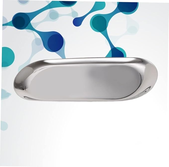 Ciieeo Nordic Style Silver Jewelry Storage Tray Minimalist Aromatherapy Tools Plate Storage for Necklaces Bracelets Rings and Earrings Elegant Desktop Organizer