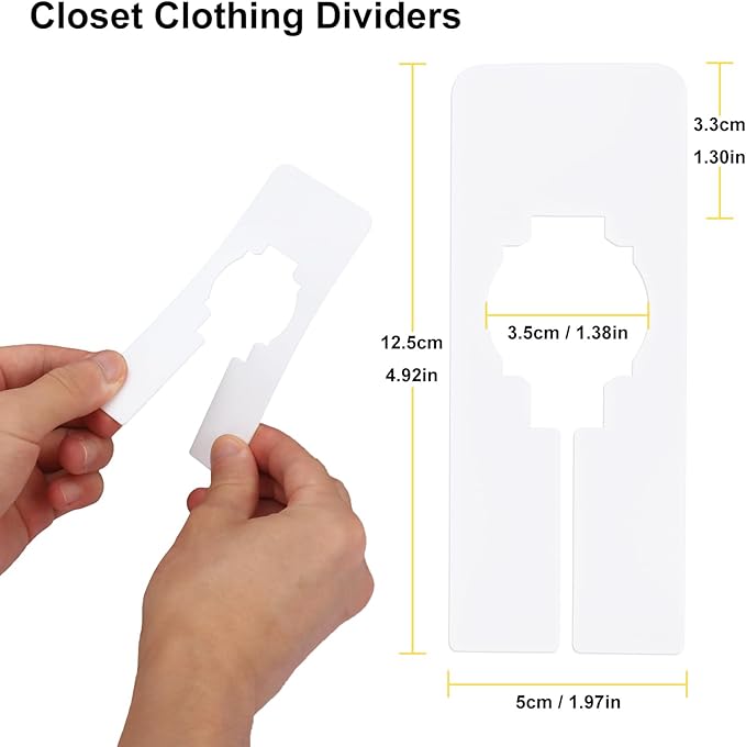 140 Pieces Rectangular Size Dividers, Clothing Hanger Dividers - Premium Clothing Rack Dividers for Exceptional Wardrobe Organization, Writable, by KUKLIPJIM