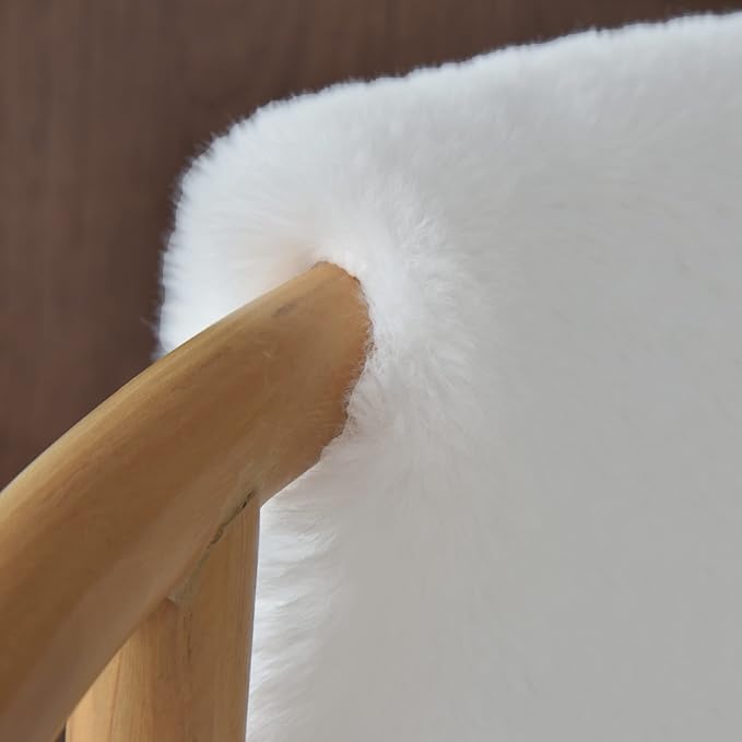 White Faux Rabbit Shaggy Fur Rug 4x6 Area Rugs for Living Room Washable Rugs Teen Room Bedroom Home Décor