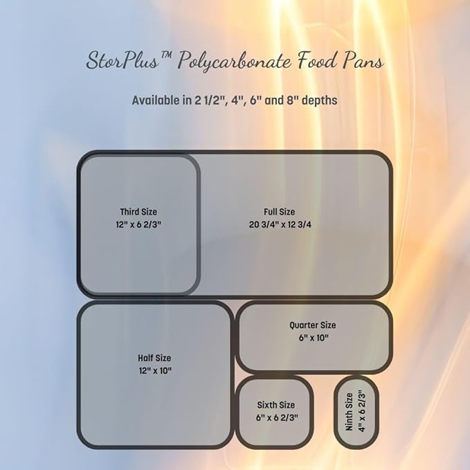 Carlisle FoodService Products Storplus Food Storage Container Food Pan, Chafing Pan for Catering, Buffets, Restaurants, Polycarbonate (Pc), 1/6 Size 6 Inches Deep, Clear, (Pack of 6)