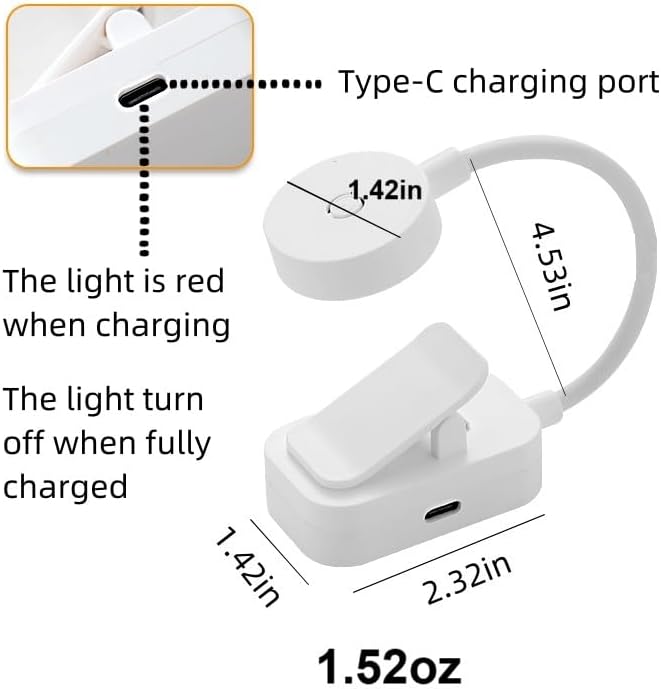 8Pack Rechargeable Book Light Bulk for Reading in Bed,3 Color Temperature Reading Light,Adjustable Brightness,Clip on to Book for Reading at Night