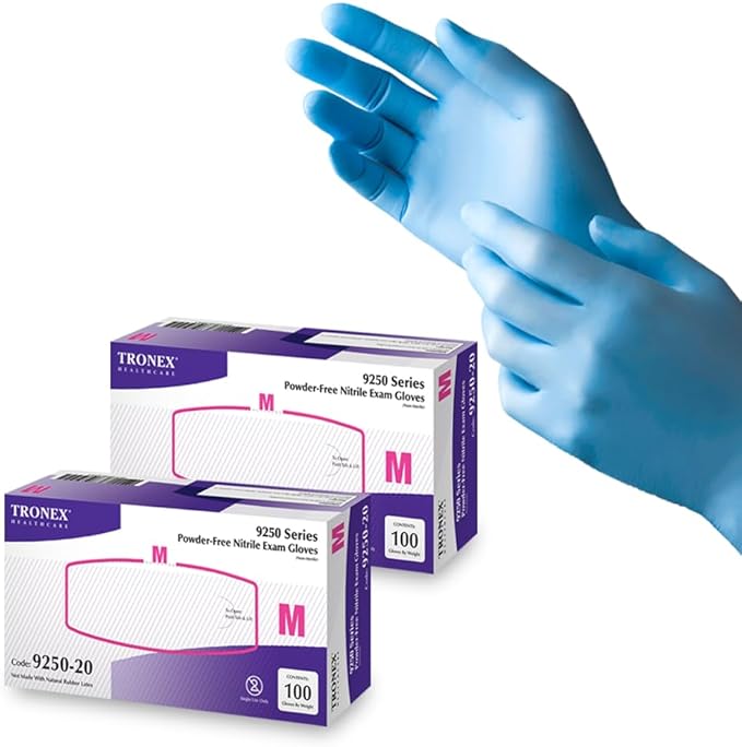 XS - 2XL Nitrile Glove, Examination, Fingertip-Textured, Powder-Free, Blue