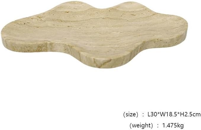 Modern Marble Tray Set - Minimalist Home Decor for entryway, Hotel, Showroom - Geometric Marble Storage Bowl for Essentials and Decorations(Beige23)