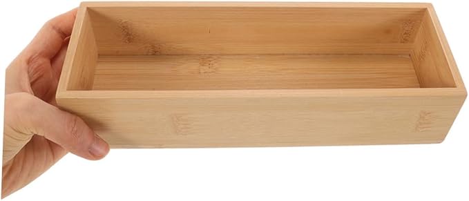 3pcs Organizer Lidless Storage Trays for Kitchen Bathroom Office Desk Solid Wood Construction Spacious Design Modern Minimalist Aesthetic