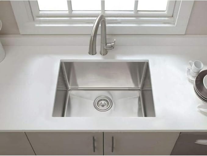 VADANIA Kitchen Bar Sink 22-inch, 22"x18"x10", Single Bowl, Undermount, 18 Gauge T304 Stainless Steel, Satin Finish, with Strainer & Bottom Grid, cUPC listed