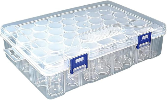 48pcs Diamond Art Painting Storage Containers with Clear Lids & Label Stickers, Small Round Beads Organizer Box for DIY Crafts Jewelry, Portable Stackable Art Supply Case
