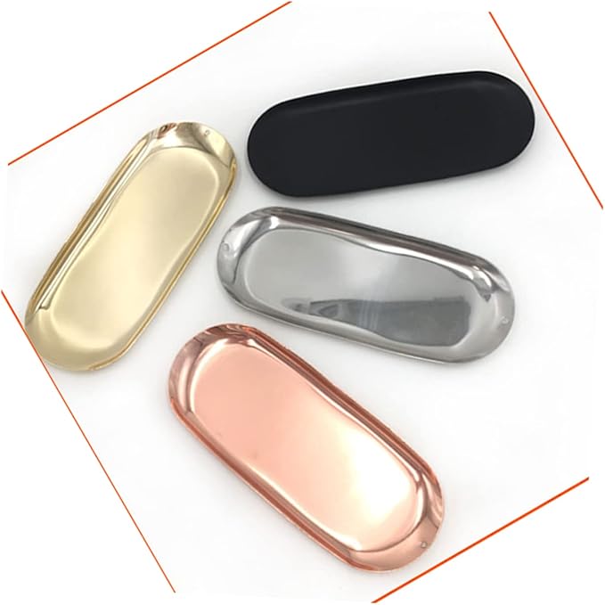 Ciieeo Minimalist Black Storage Tray Nordic Style Tools Jewelry Organizer Versatile Storage Plate for Earrings More Functional Flat Design for Home Bedroom