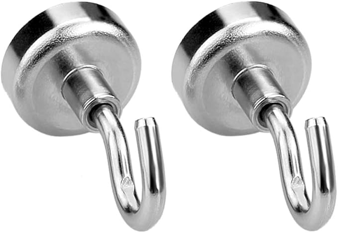 MIKEDE Heavy Duty Magnetic Hooks for Cruise Ship-N52 Silver 28 Pack-30 LB