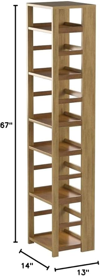 Niche Flip Flop Square Folding Bookcase, 67-inch, Medium Oak