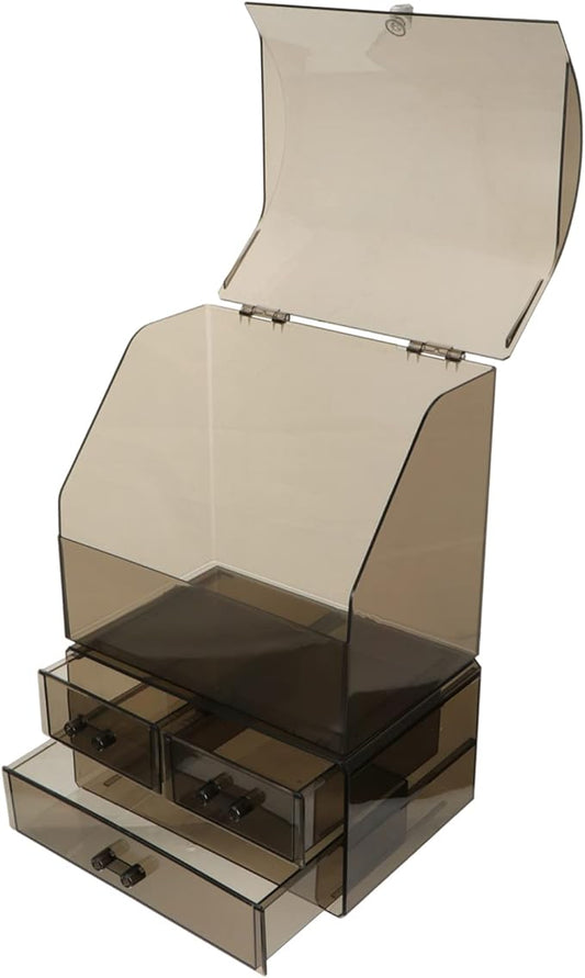 Acrylic Desktop Storage Box Cover Transparent Makeup Organizer for Cosmetics Jewelry and Office Supplies Durable and Stylish Drawer-type Storage