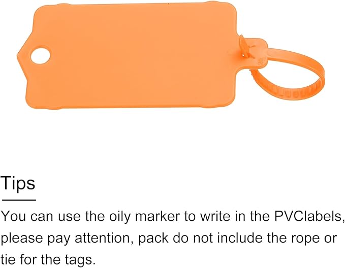 MECCANIXITY Plastic Tags Key Label Tags, for Plastic Tie Mark Product Identification Tags,Valve Marking,Outdoor Tagging, 1.5x2.5 Inch Orange 25Packs