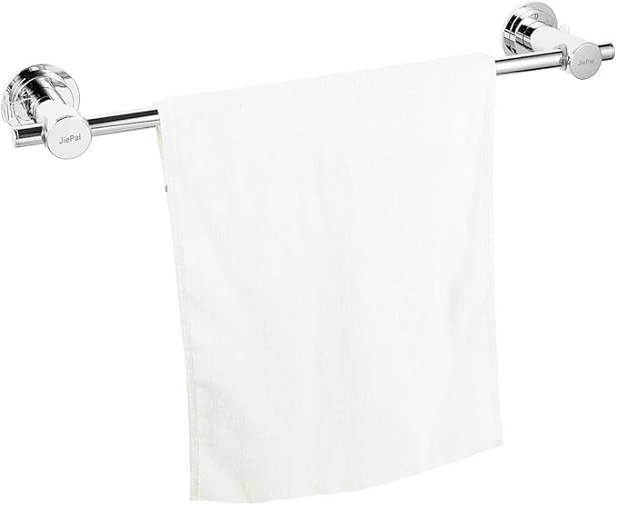 JiePai Suction Cup Towel Bar 24 Inch,Removable Modern Vacuum Suction Towel Holder for Bathroom Door Adhesive Towel Bar Suction Towel Rack Holder