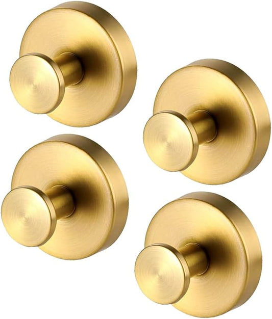 Suction Cup Wreath Hanger，Suction Cup Hooks Hanging 15 Lbs，Waterproof Suction Cup Wreath Holder for Windows (Gold, 4)