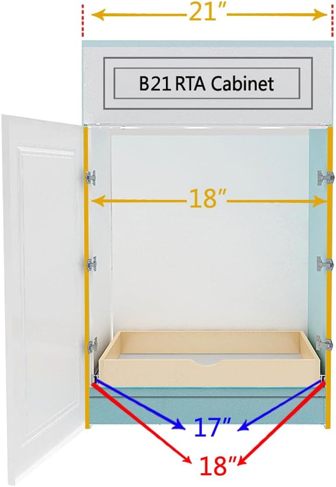 COUVER DIY Non-Assembled Birch Wood, Pull-Out Cabinet Organizers, Under Sink Organizers for Bathroom & Kitchen, Cabinet Slide-Out Organizers and Storage, Soft Closed Rail, 18 inch