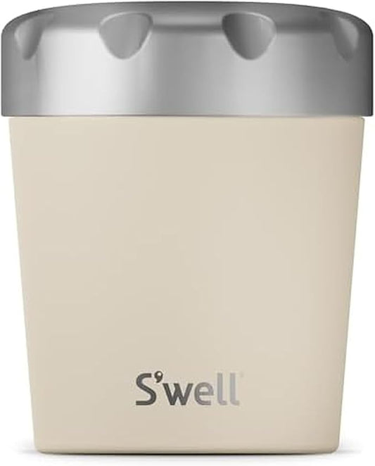 S'well Stainless Steel Ice Cream Chiller, 16oz, Vanilla, Triple Layered Vacuum Insulated Container Keeps Ice Cream Frozen For Up To Four Hours, BPA Free