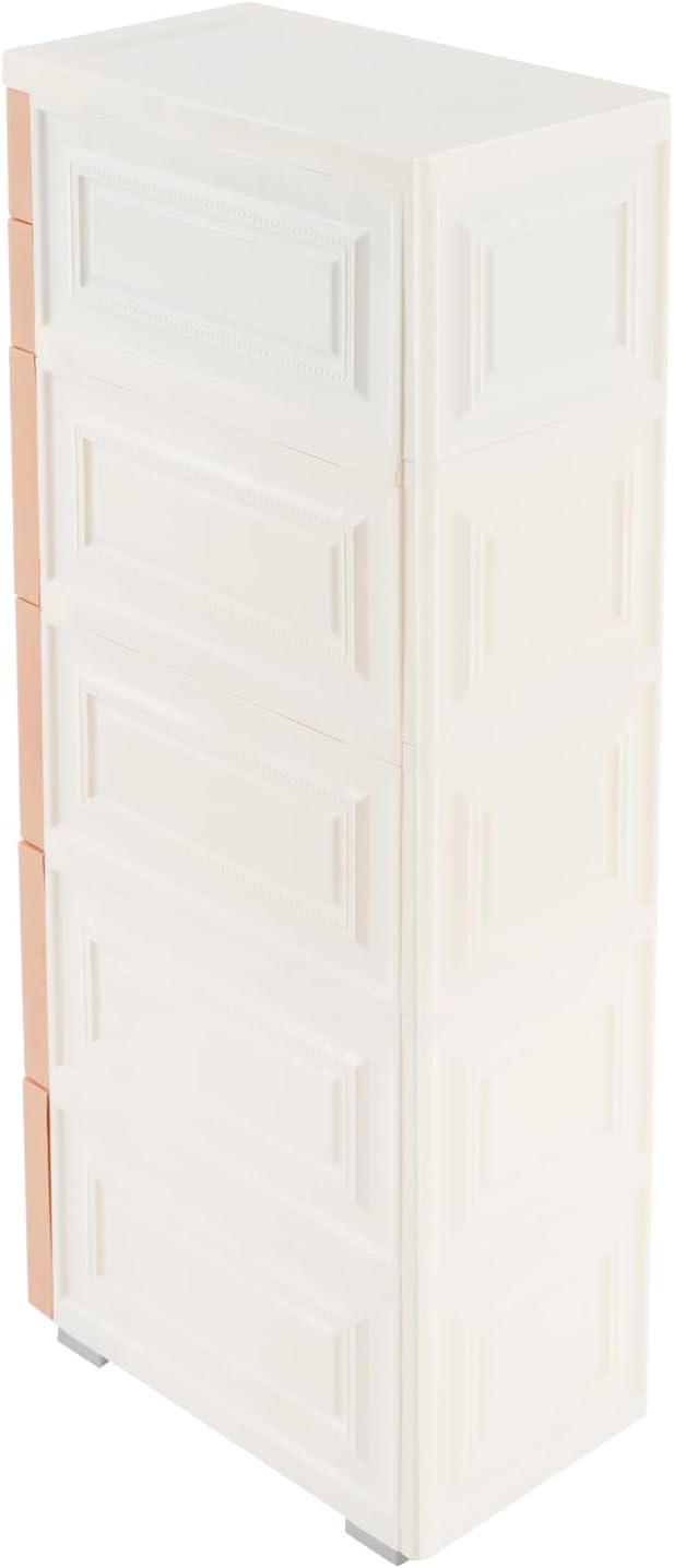 6 Drawers Narrow Plastic Bathroom Storage Cabinet with Wheels Slim Storage Organizer Vertical Storage Tower Container for Small Spaces, Bedroom, Bathroom, Laundry, Closet, Khaki