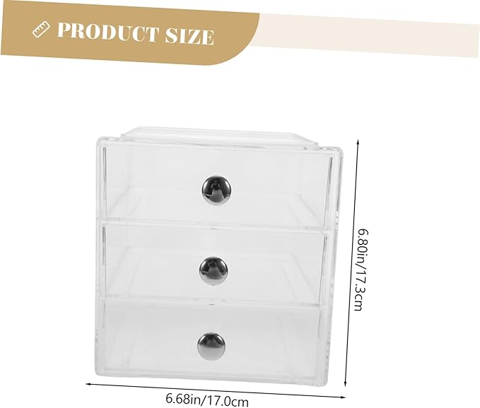 Multi-use 3-Tier Drawer Storage Box Acrylic Desktop Organizer Lids for Makeup Jewelry Office Sundry Stylish and Practical
