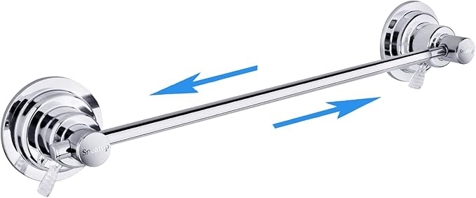 Suction Cup Extendable 17-29" Stainless Steel Towel Bar (Chrome Plating)