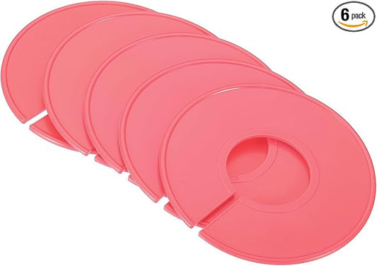 PATIKIL Clothes Dividers, 6 Pack Closet Clothing Rack Size Dividers Blank Labels Sorting Round Separator for Closet, Red