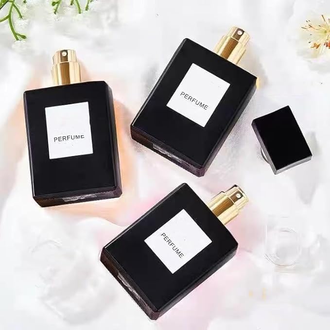 Empty Perfume Bottle Refillable 8PCS 30ml Glass Clear Travel Spray Atomizer Bottle Container Perfume Fine Mist Spray Bottle Pump Bottle Dispenser for Essential Oil Liquid (Black 30ml-8PCS)
