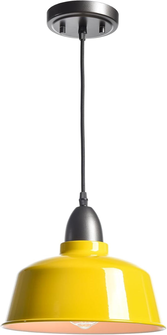Modern Farmhouse Yellow Pendant Light Fixture Macarons Dome Kitchen Island Pendant Lights for Home Bar Countertop Canteen Dining Room Restaurant Bedroom Bathroom