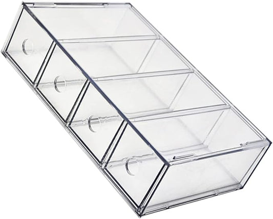 Clear Acrylic Makeup Organizer Drawer Stackable Storage Box for Cosmetics Jewelry and Accessories Elegant Design Space-saving for Vanity and Desktop Organization