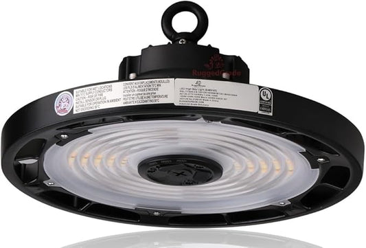 RuggedGrade 150W - Titan V CS Series LED High Bay UFO Light - 21,750 Lumens - Color Selectable on Fixture 4000K/5000K - Outdoor LED Light - DLC 5.1 Premium