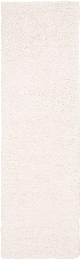SAFAVIEH Fontana Shag Collection Runner Rug - 2'3" x 10', Ivory, Solid Design, Non-Shedding & Easy Care, 2-inch Thick Ideal for High Traffic Areas in Living Room, Bedroom (FNT800A)