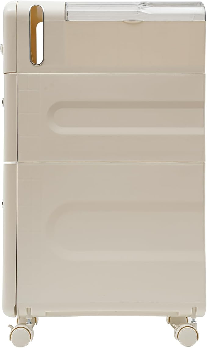 3-Tier Slim Narrow Bathroom Floor Storage Cabinet with Toilet Paper Slot,3 Drawers Movable Storage Cabinet for Living Room,Bedroom,Kitchen