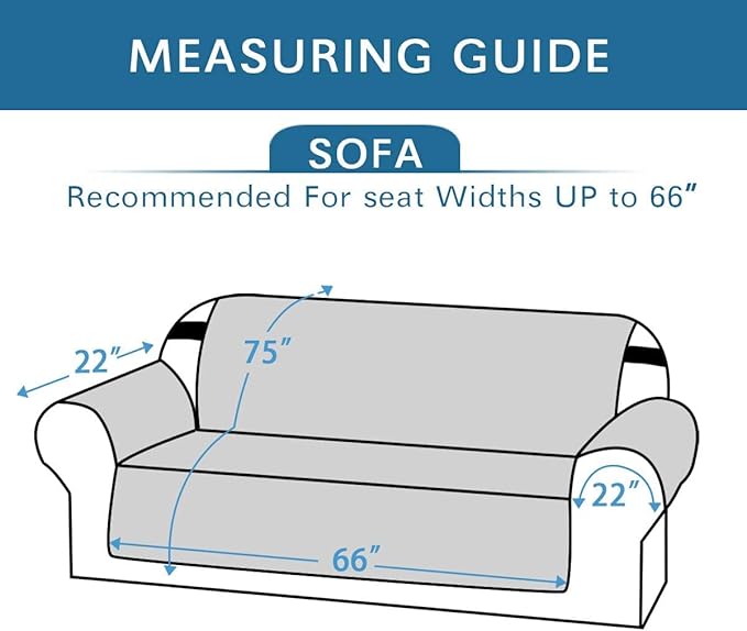 H.VERSAILTEX Reversible Couch Covers for 3 Cushion Couch Water Repellent Couch Cover for Sofa Dog Couch Cover Protector Non Slip Furniture Protector with Elastic Strap(Sofa, Desert Sage/Beige)