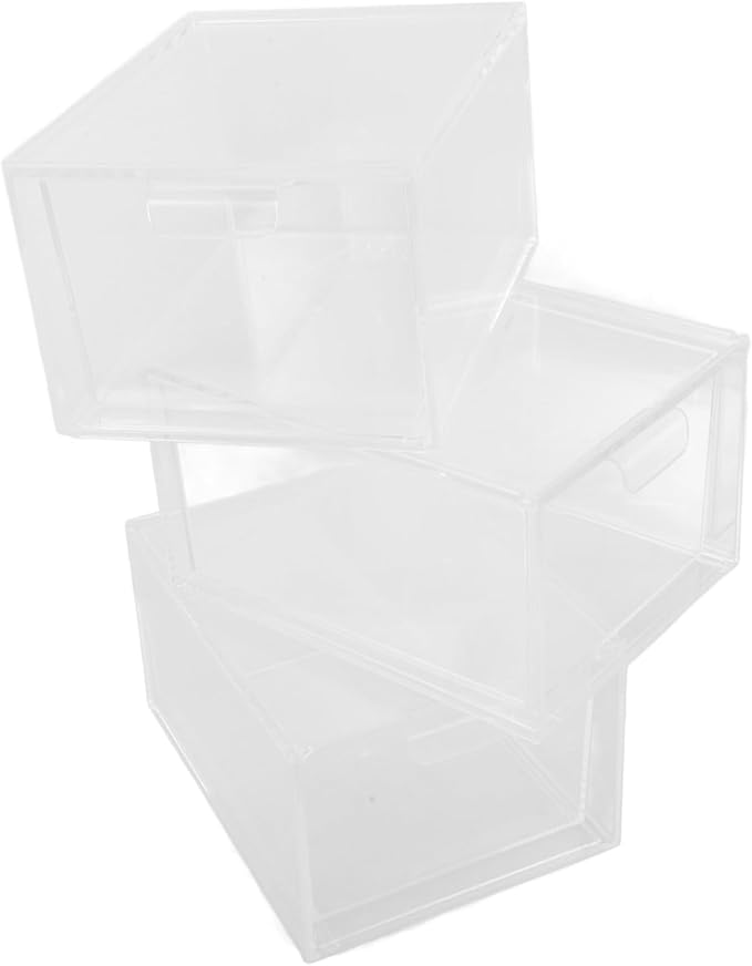 KICHOUSE 3pcs Stackable Drawer Organizer Storage Box for Makeup Cosmetics and Desk Supplies Easy Access Drawer Design for Use