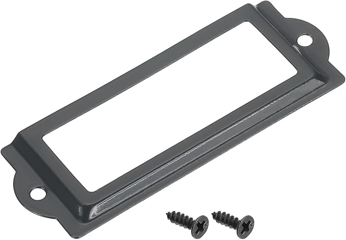 uxcell Metal Label Holders, 83x30mm 40pcs File Name Card Tag Label Holder Frame for Office Library Drawer Cabinet Shelves, Gray