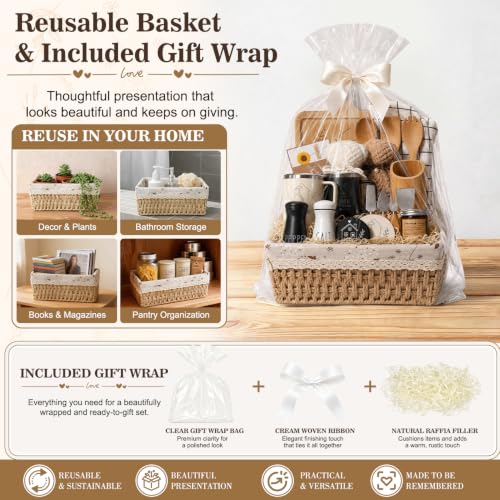 24 Piece Housewarming Gift Basket, New Home Gifts for Couples, Women and Men, New Homeowners, with Insulated Mugs, Charcuterie Board, Kitchen Essentials, Realtor Closing Gift - Image 8