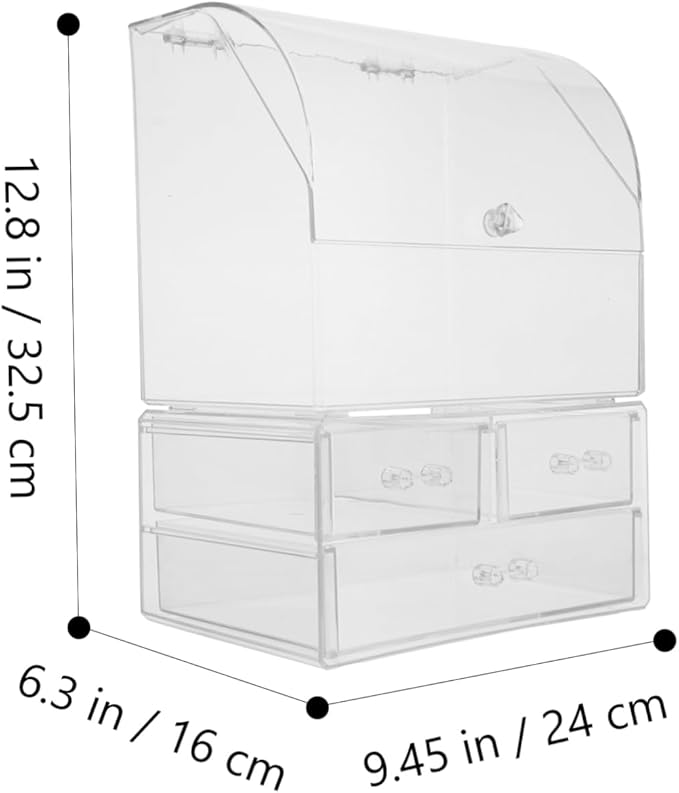 Modern Acrylic Makeup Storage Box Lid Desktop Organizer Tidy Storage for Cosmetics Stylish for Girlfriend Wife