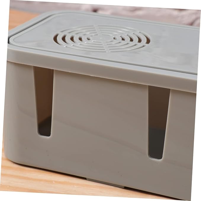 Angoily Cable Box Organizer Power Cord Storage Cord Hider Socket Safety Box Multi Plug Storage for Home and Office Cable Management Grey Keep Pets Safe (Grey)