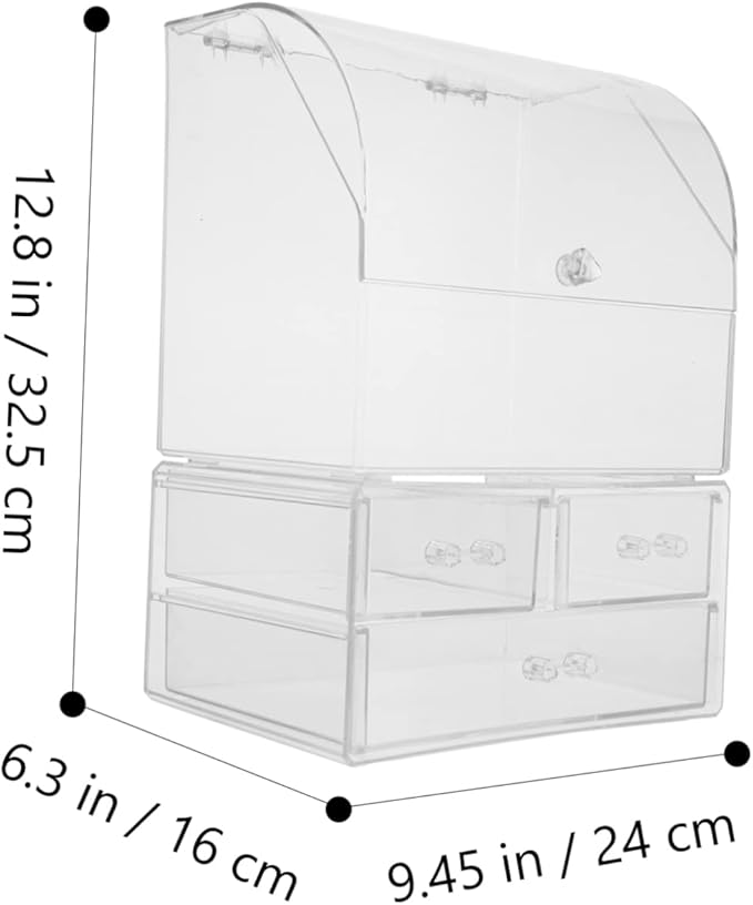 Cosmetic Organizing Holder Desktop Storage Case Makeup Storage Box Acrylic Makeup Case Lid