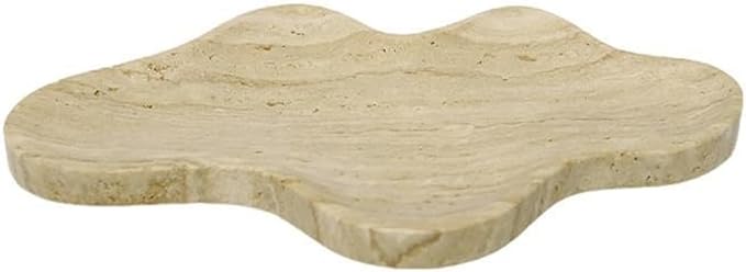 Modern Marble Tray Set - Minimalist Home Decor for entryway, Hotel, Showroom - Geometric Marble Storage Bowl for Essentials and Decorations(Beige23)