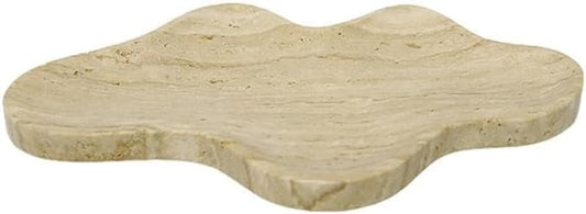 Modern Marble Tray Set - Minimalist Home Decor for entryway, Hotel, Showroom - Geometric Marble Storage Bowl for Essentials and Decorations(Beige23)