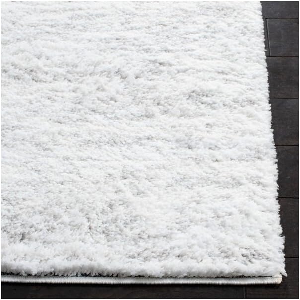 SAFAVIEH Berber Shag Collection Area Rug - 10' Square, Ivory & Light Grey, 1.2-inch Thick Ideal for High Traffic Areas in Living Room, Bedroom (BER563F)