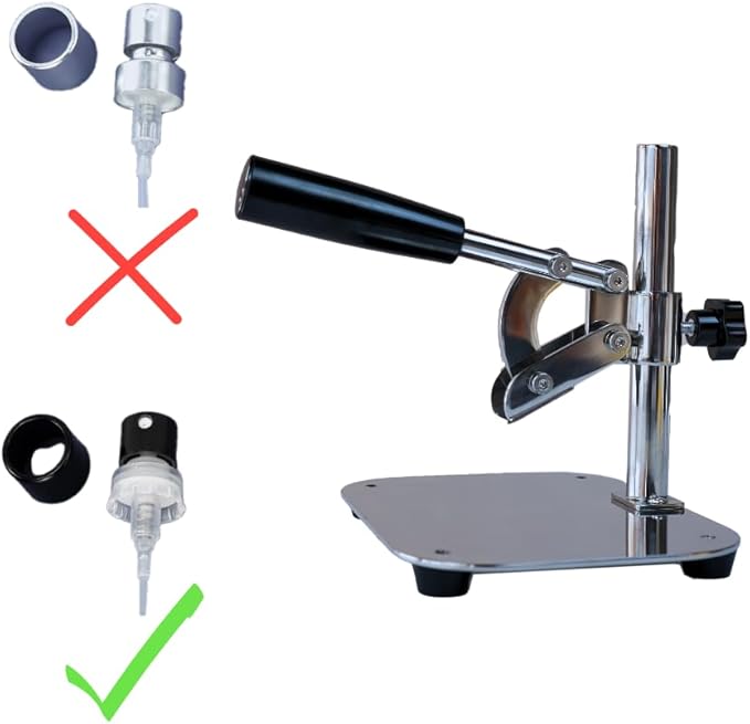 Manual Short Base Tabletop Perfume Bottle Cap Sealer for Small Diameter Caps, Easy-to-Use Perfume Sample Sprayer Sealing Tool